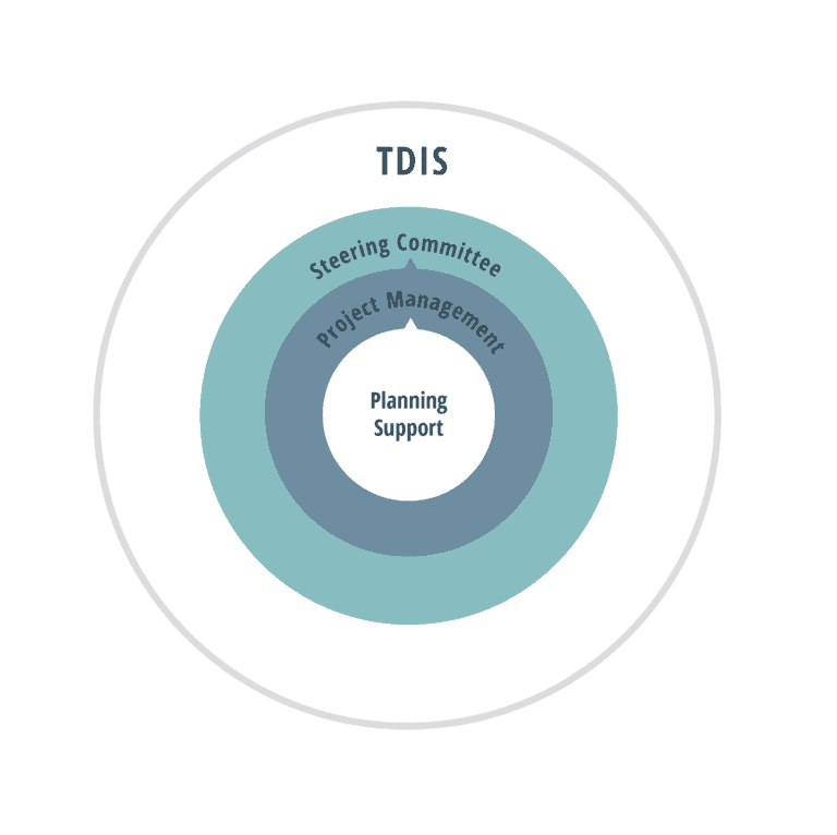 Organization chart for Texas Disaster Information System.